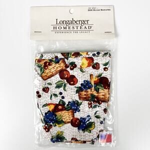 Longaberger Homestead 2006 Woven Memories Button Basket Liner Fruit Basket